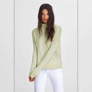Rag & Bone Lime Green Avryl Jersey Turtleneck